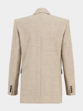 Saint Laurent Beige Taupe Wool Double-Breasted Blazer