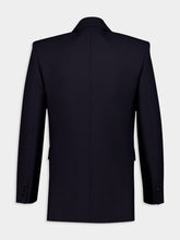Saint Laurent Marine Blue Double-Breasted Wool Jacket