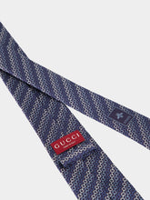 Gucci Dark Blue Horsebit Silk Jacquard Tie