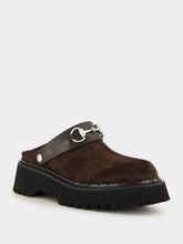 Gucci Dark Brown Suede Mule with Horsebit
