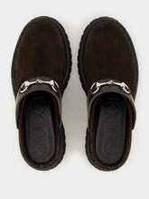 Gucci Dark Brown Suede Mule with Horsebit
