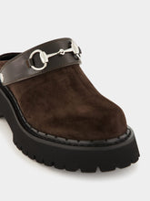 Gucci Dark Brown Suede Mule with Horsebit