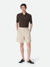 Bottega Veneta Chalk Cotton Linen Twill Shorts