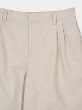 Bottega Veneta Chalk Cotton Linen Twill Shorts