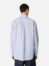 Bottega Veneta Blue White Striped Cotton Poplin Shirt