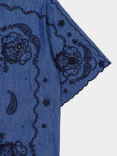 Zimmermann Railway Blue Aster Embroidered Denim Shirt