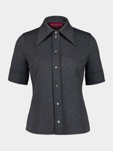 Gucci Dark Grey Wool Cotton Jersey Shirt