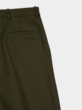 Gucci Shady Green Wool Wide-Leg Trousers