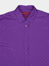Gucci Purple GG Silk Jacquard Oversize Shirt