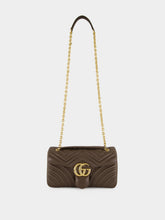 Gucci Dark Taupe Leather GG Marmont Shoulder Bag