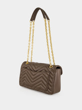 Gucci Dark Taupe Leather GG Marmont Shoulder Bag