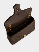 Gucci Dark Taupe Leather GG Marmont Shoulder Bag