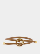 Gucci Brown Leather Bracelet with GG Detail