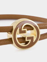Gucci Brown Leather Bracelet with GG Detail
