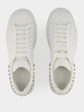 Alexander McQueen White Studded Leather Low-Top Sneakers