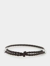 Bottega Veneta Fondant Braided Leather and Silver Bracelet