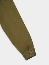 Saint Laurent Cassandre Overshirt in Vintage Kaki Cotton-Linen Gabardine