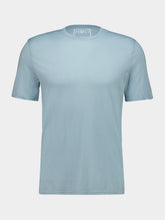Fedeli Light Cyan Knitted Cotton T-Shirt