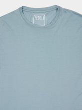 Fedeli Light Cyan Knitted Cotton T-Shirt