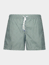 Fedeli Olive Green Stars Madeira Swim Trunks