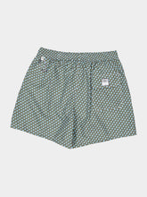 Fedeli Olive Green Stars Madeira Swim Trunks