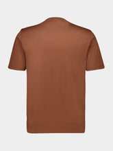 Fedeli Sienna Brown Knitted Cotton T-Shirt