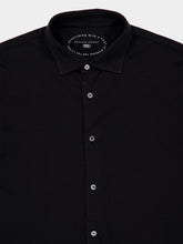 Fedeli Black Knitted Cotton Long Sleeve Shirt