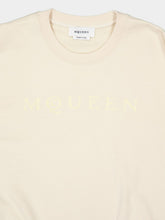 McQueen Ivory Flocked Logo Sweatshirt
