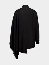 Balenciaga Black Washed Silk Scarf Blouse