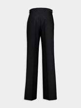Gucci Black Pinstripe Wool Jacquard Trousers