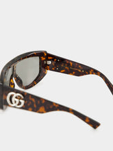 Gucci Dark Brown Tortoiseshell Rectangular Sunglasses