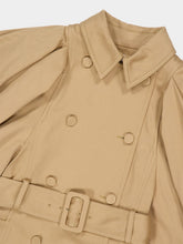 Gabriela Hearst Camel Aeon Puff Sleeve Double-Breasted Trench Coat