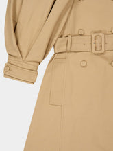 Gabriela Hearst Camel Aeon Puff Sleeve Double-Breasted Trench Coat