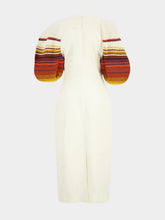 Gabriela Hearst Ivory Nomo Crochet Puff Sleeve Linen Maxi Dress