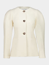 Gabriela Hearst Ivory Silk Daelan Single-Breasted Jacket