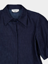 Gabriela Hearst Blue Denim Sansi Short Sleeve Collar Top