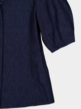 Gabriela Hearst Blue Denim Sansi Short Sleeve Collar Top