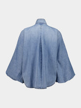 Zimmermann Skylark Blue Indra Denim Tie Blouse