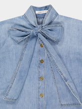 Zimmermann Skylark Blue Indra Denim Tie Blouse