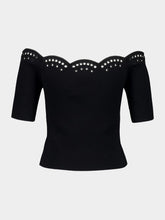 Altuzarra Black Posy Off-Shoulder Top