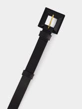 Saint Laurent Black Squared Buckle Leather Belt