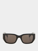 Bottega Veneta Black Grey Intrecciato Square Sunglasses