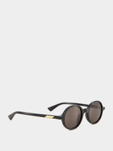 Bottega Veneta Black Grey Classic Round Sunglasses