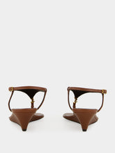 Saint Laurent Aesthetic Brown Cassandra 40 Mid-Heel Sandals