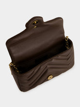 Gucci Dark Taupe Leather GG Marmont Mini Shoulder Bag