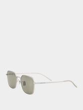 Bottega Veneta Silver Square Titanium Sunglasses