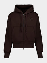 Gucci Dark Brown Cotton Zip Hooded Sweatshirt