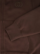 Gucci Dark Brown Cotton Zip Hooded Sweatshirt
