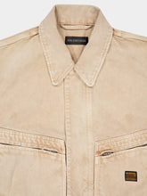 Balenciaga Beige Workwear Cropped Denim Jacket