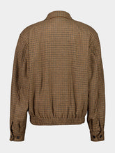 Saint Laurent Beige and Marron Puppytooth Padded Jacket